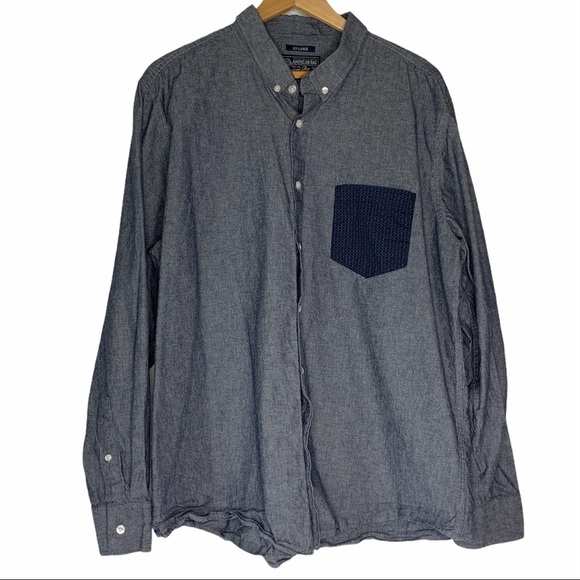 American Rag Other - AMBERICAN RAG Blue Chambray Cotton L/S Shirt XXL